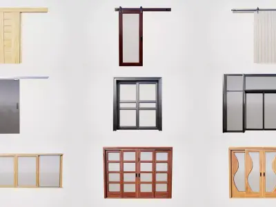 Sliding doors bundle 3D Model Collection