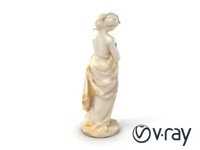 Neoclassical Draped Woman Statue model pack Low-poly 3D model