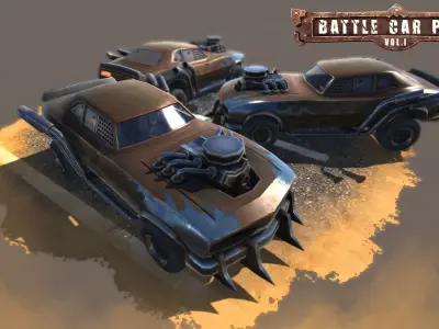 Battle Car Pack Volume One Low-poly 3D model