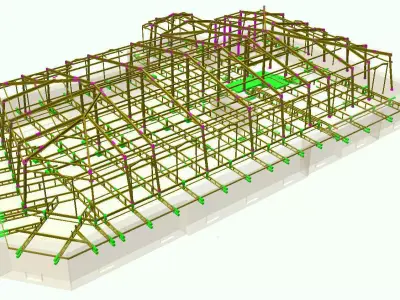 construction of the attic floor and roof 3D model