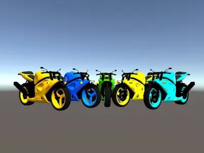 Simple 3D Race Bike Low-poly 3D model