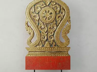 19th Century Thai Wood Carving 6 3D model