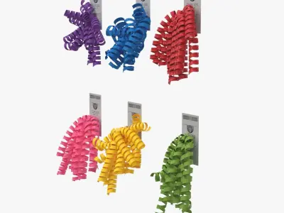 Jillson Roberts 6 Count Self Adhesive Gift Wrap Curly Bows 3D model