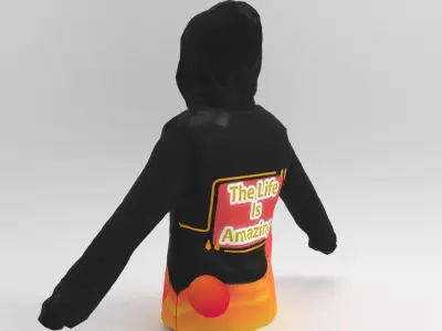 3D Black hoodie Shirt 3D model