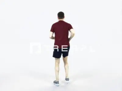 Portrait 07L Running Jogging Football Sports Man Low-poly 3D model