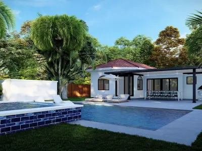 3D Exterior Scene 3D model design garden and landscape 3D Free 3D model