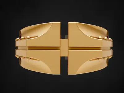man ring gold silver lux jewelry  printable model 3D print model