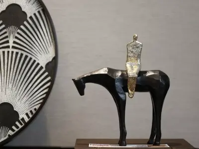Modern Abstract Horse and Rider Sculpture Minimalist Home Decor 3D print model