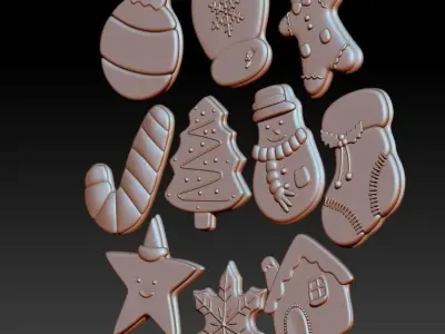 Christmas Cookies For Decor 3D print model