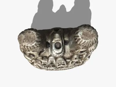 Kapadokya silver figurine with city Low-poly 3D model