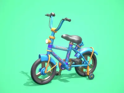 Game Ready Cartoony  Bicycle  Low-poly 3D model