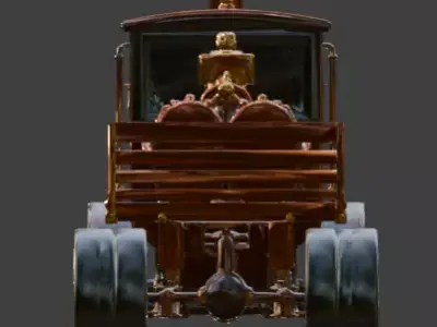 Steampunk Heavy Cargo Truck 3D Model Low-poly 3D model