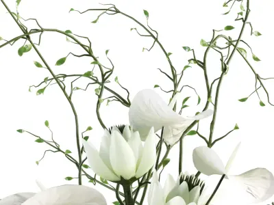 Plants Bouquet Vase Low-poly 3D model