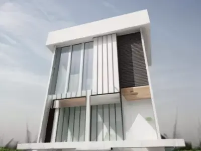 Architectural dark brown house  3D model