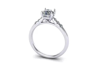 solitaire ring 3D print model 16