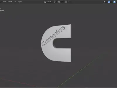 Cummins Badge Lowpoly Free low-poly 3D model
