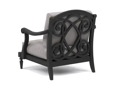 Classic Wood Sofa Set Low-poly 3D model