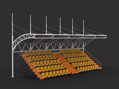 Bleacher with canopy shade 3D model