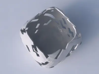 Bowl semi-quadratic with cuts 3D print model