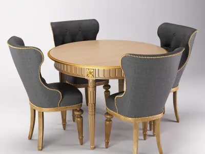 Table chair classic 01 3D model