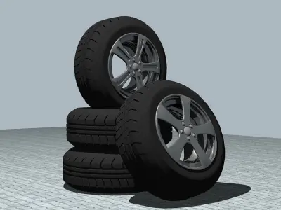 Car Tire Low-poly 3D model Low-poly