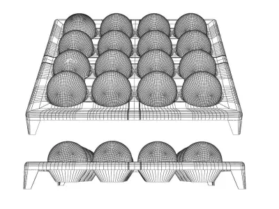 Pool Balls on plastic holder 3D model
