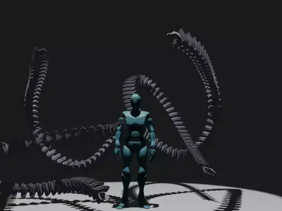 detailed human with claws  Free low-poly 3D model