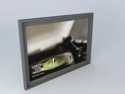 Culture record player in frame Free 3D model
