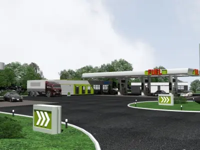 Gas station model 3D 3D model
