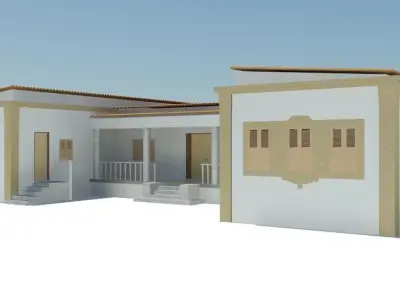 SF-03 house with arches and balconies 3D model