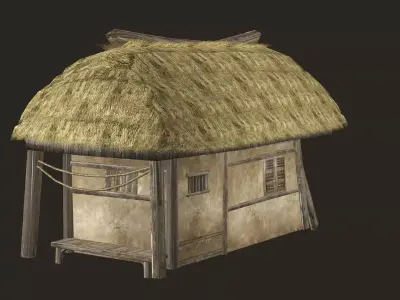 Thatch Hut House 13 For Games and Films 3D Model Low-poly 3D model