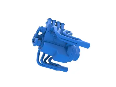 Engine of Drag racing Airboat Scale 1 to 25 3D print model