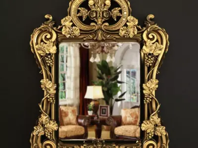 18th century Regence period giltwood mirror  3D model