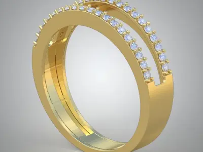 Diamond ring 0546 3D printable model Free 3D print model