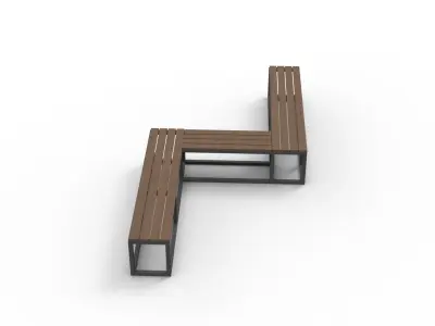 BENCH 04 Low-poly 3D model
