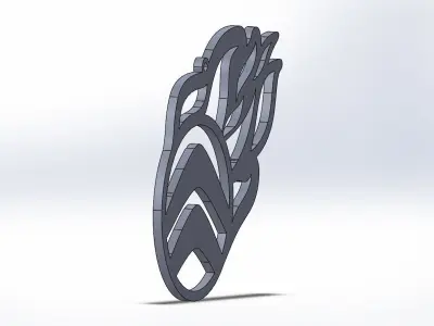 Citroen keychain logo fire oriktown 3D print model