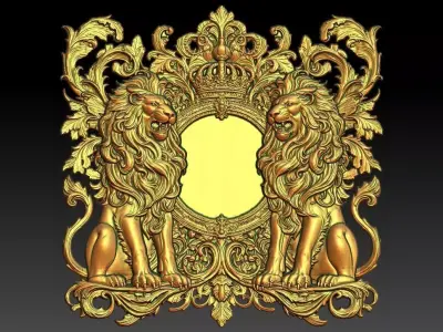 3 Lion CNC Relief Model 3D print model