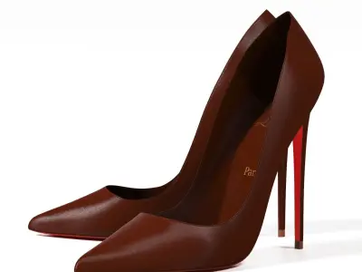 Christian Louboutin So Kate High Heels and Packaging Boxes 3D model