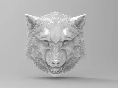 wolf head 3D model