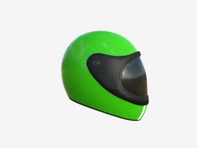 Cartoon Helmet Kart A04 Green - Character Design Low-poly 3D model