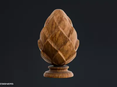 Wooden Diamond Finial - Staircase Finial Newel Post Cap 3D model