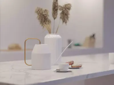 Teapot and vase for interior design modern style 3D model