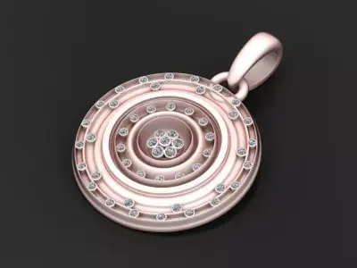 gold circle pendant 3D printable model  3D print model