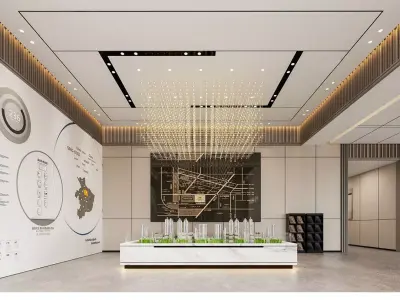 Sales office lobby interior decoration 3D model