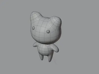 Crystal baby bear figure with spin animation 3D model