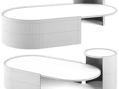 Guastalla Oval marble coffe table by IOC 3D model