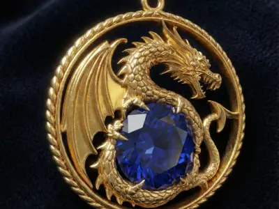 Dragon Pendant 3D Printable Model 3D print model