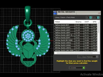 Scarab Wings Pendant 3D Printable mODEL  3D print model