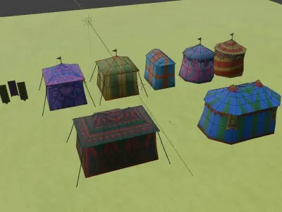 Festival Tent Low-poly 3D model