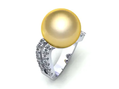 Pear Wedding Ring 372 3D print model